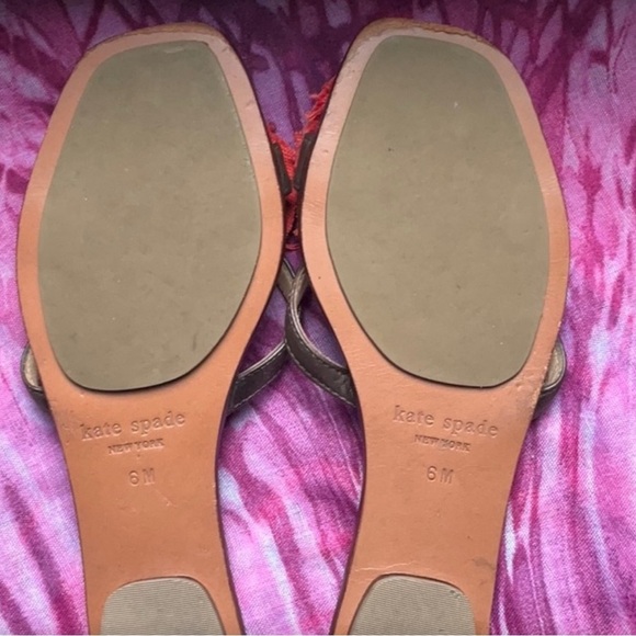 Kate Spade Orange Floral Sandals Sz 6 - Picture 8 of 8